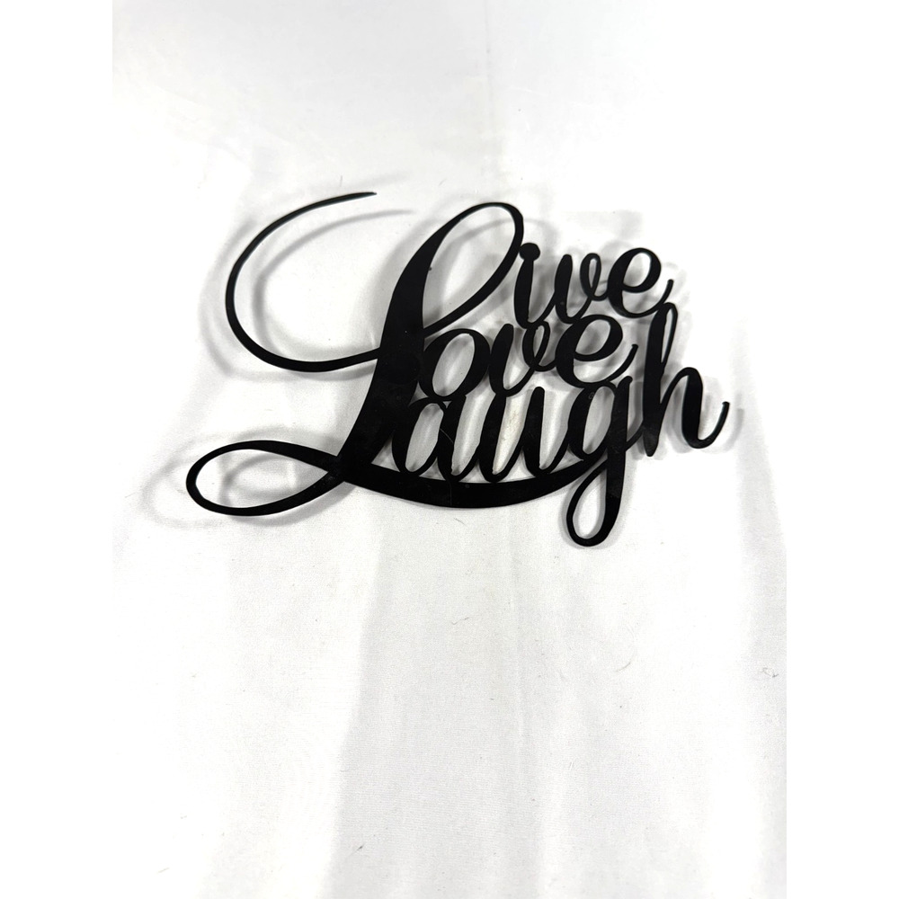 Rustic Black "Live Love Laugh" Wall Decor Sign Inspirational Word Art Home Decor
